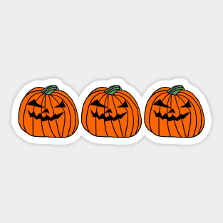 Three Big Halloween Horror Pumpkins Sticker